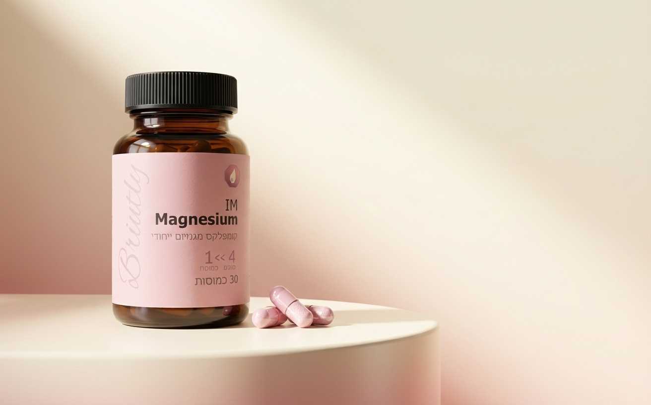 IM Magnesium בצילום hero רך על רקע ורוד-קרם