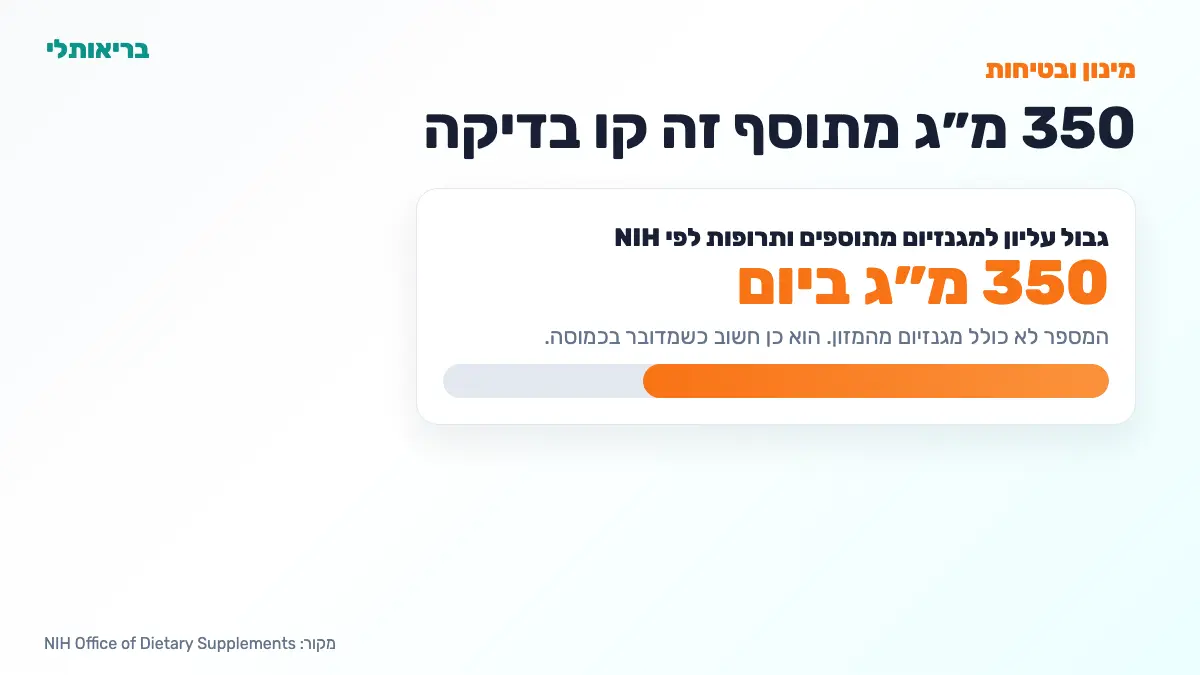 מגנזיום 500, 520 או 550 מ״ג: כמה זה יותר מדי? - gauge